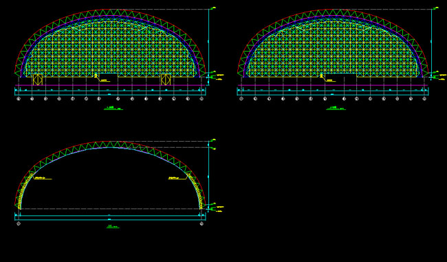 浙江跨度110米，拱高35_7米煤棚网架